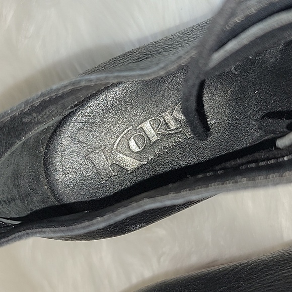 Kork-Ease Black Brown Leather Roana Lace Up Ankle Boots Heeled Booties Size 8 M - Picture 5 of 10